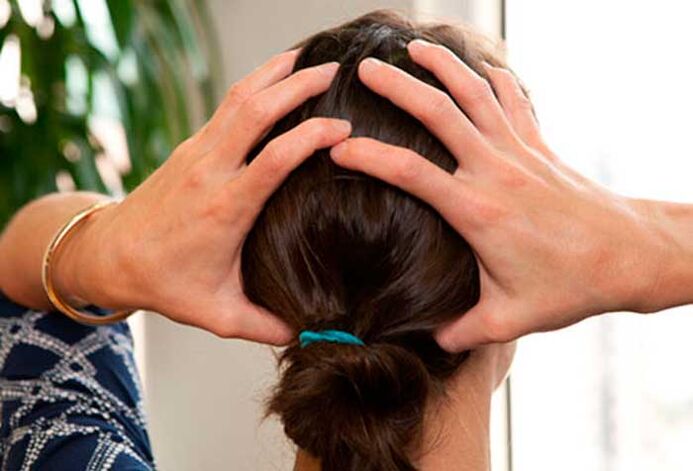 Head massage with cervical osteochondrosis