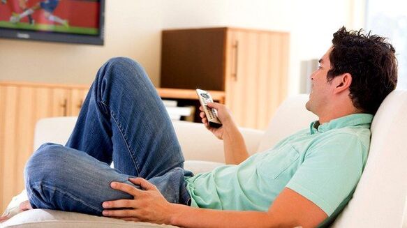 The man was watching TV