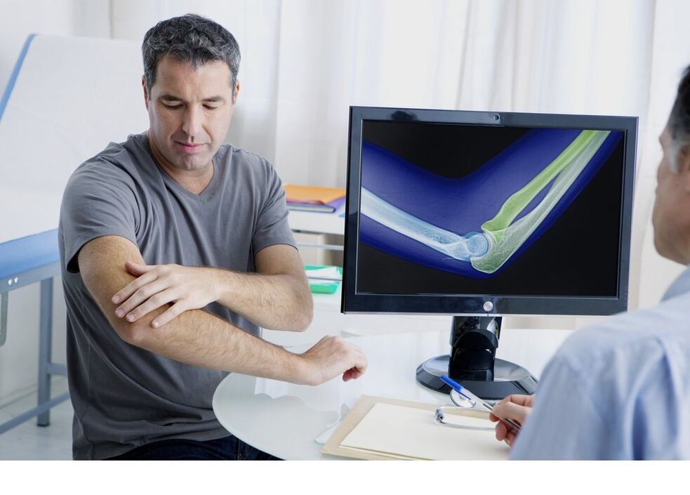 Arthrosis of the elbow joint in picture X -Ray