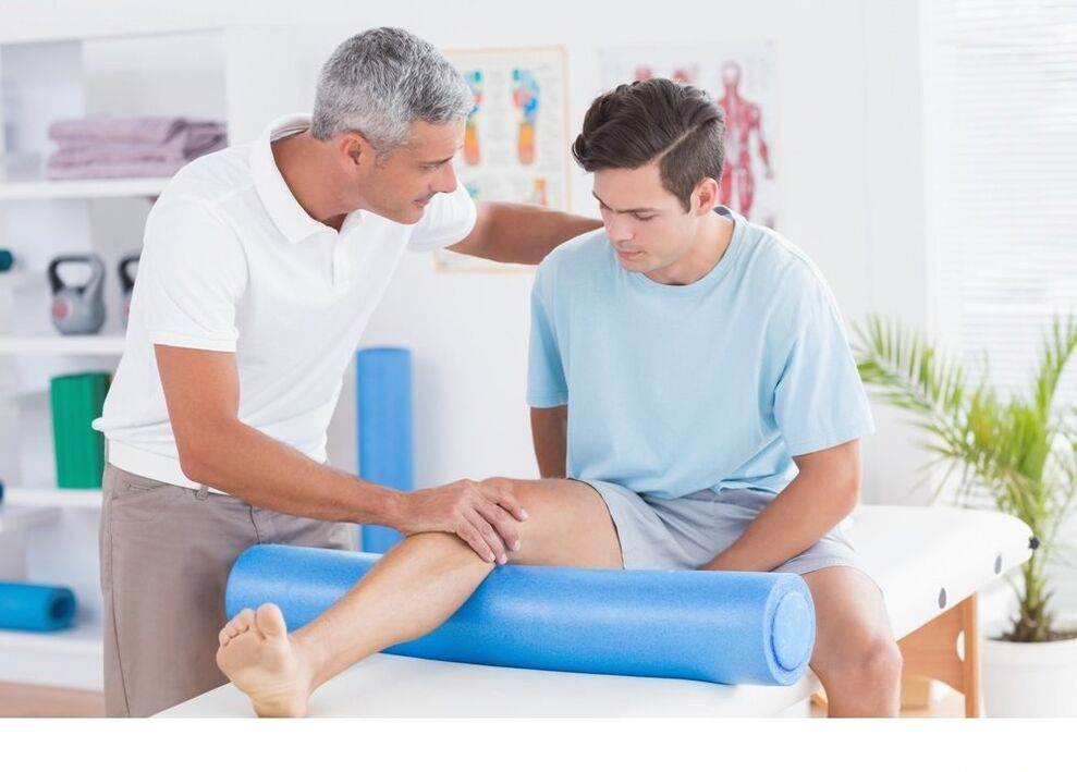 Doctor with foot arthrosis
